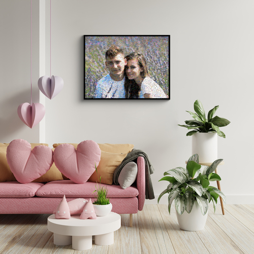 Individuelles Paar-Fotomosaik aus Erinnerungen