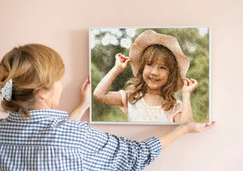 Personalisierbares Fotomosaik aus Kinderfotos