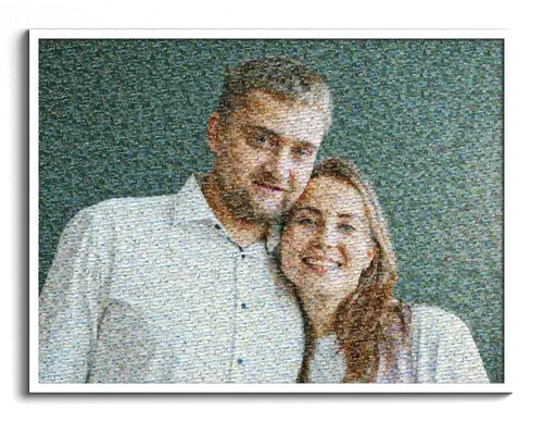 Individuelles Paar-Fotomosaik aus Erinnerungen