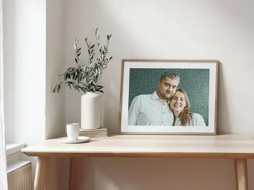 Individuelles Paar-Fotomosaik aus Erinnerungen
