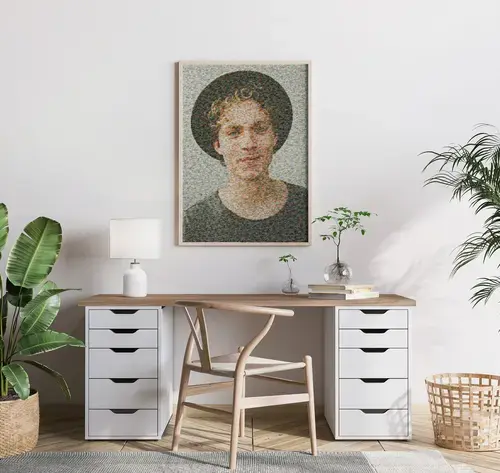 Personalisierbares Fotomosaik-Portrait als Geschenk
