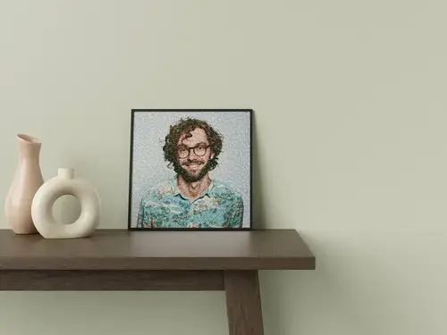 Personalisierbares Fotomosaik-Portrait als Geschenk